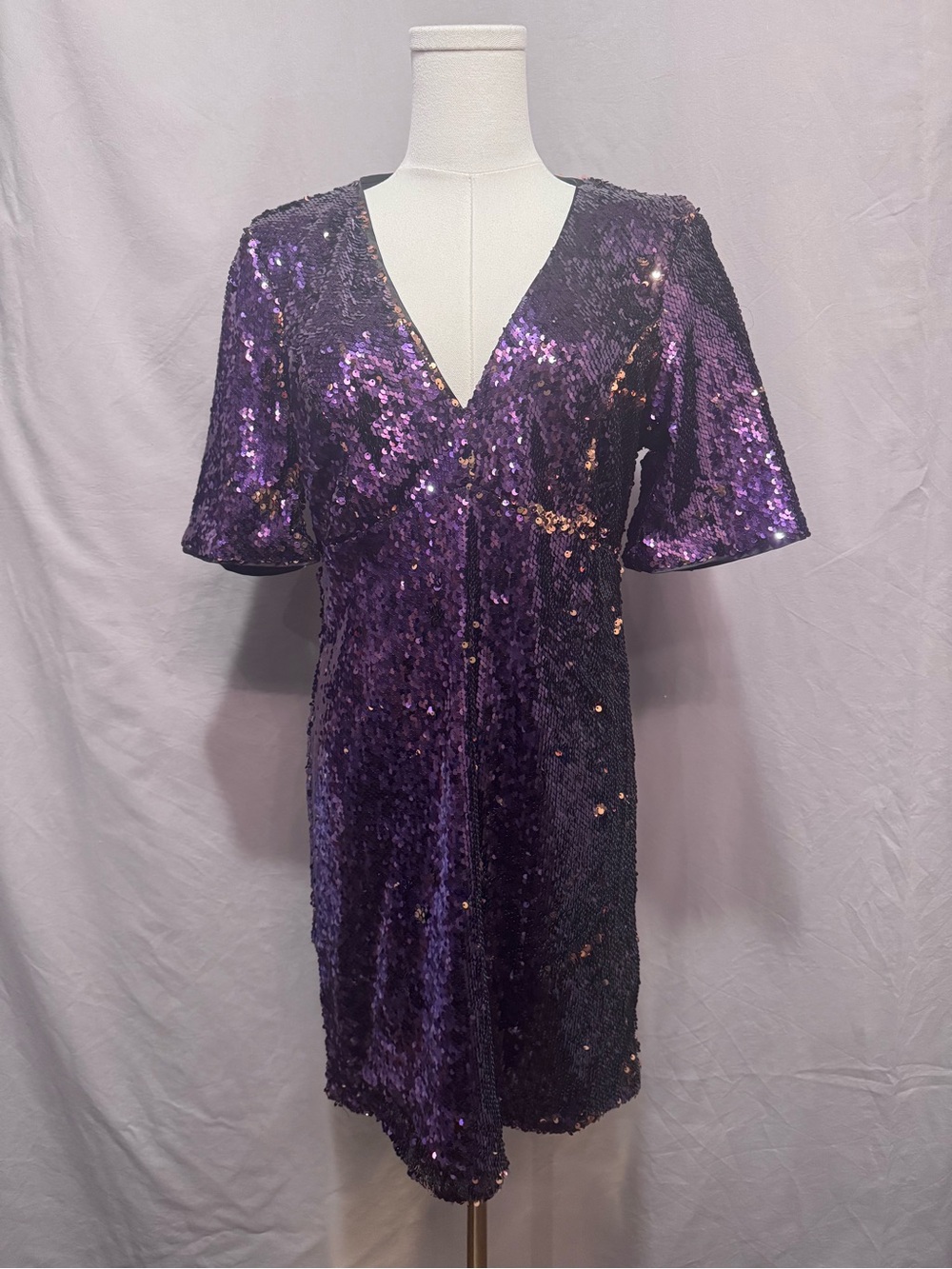 Bardot Two-Tone Sequin Dress - Size 6